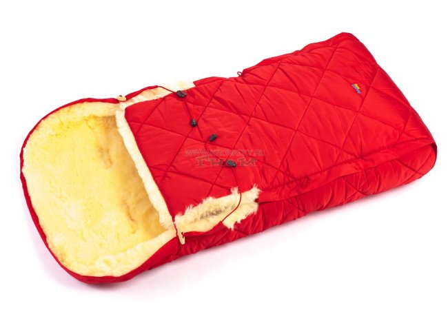 Детский меховой конверт из натуральной овчинки Ramili Baby Classic Red